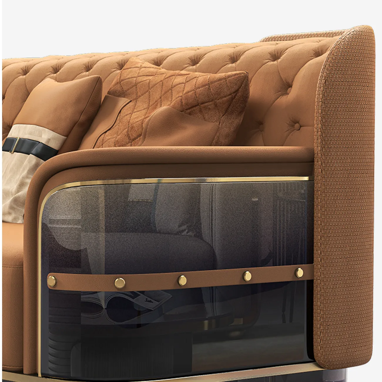 Дизайнерский диван MIVICA из натуральной кожи DV38404-32