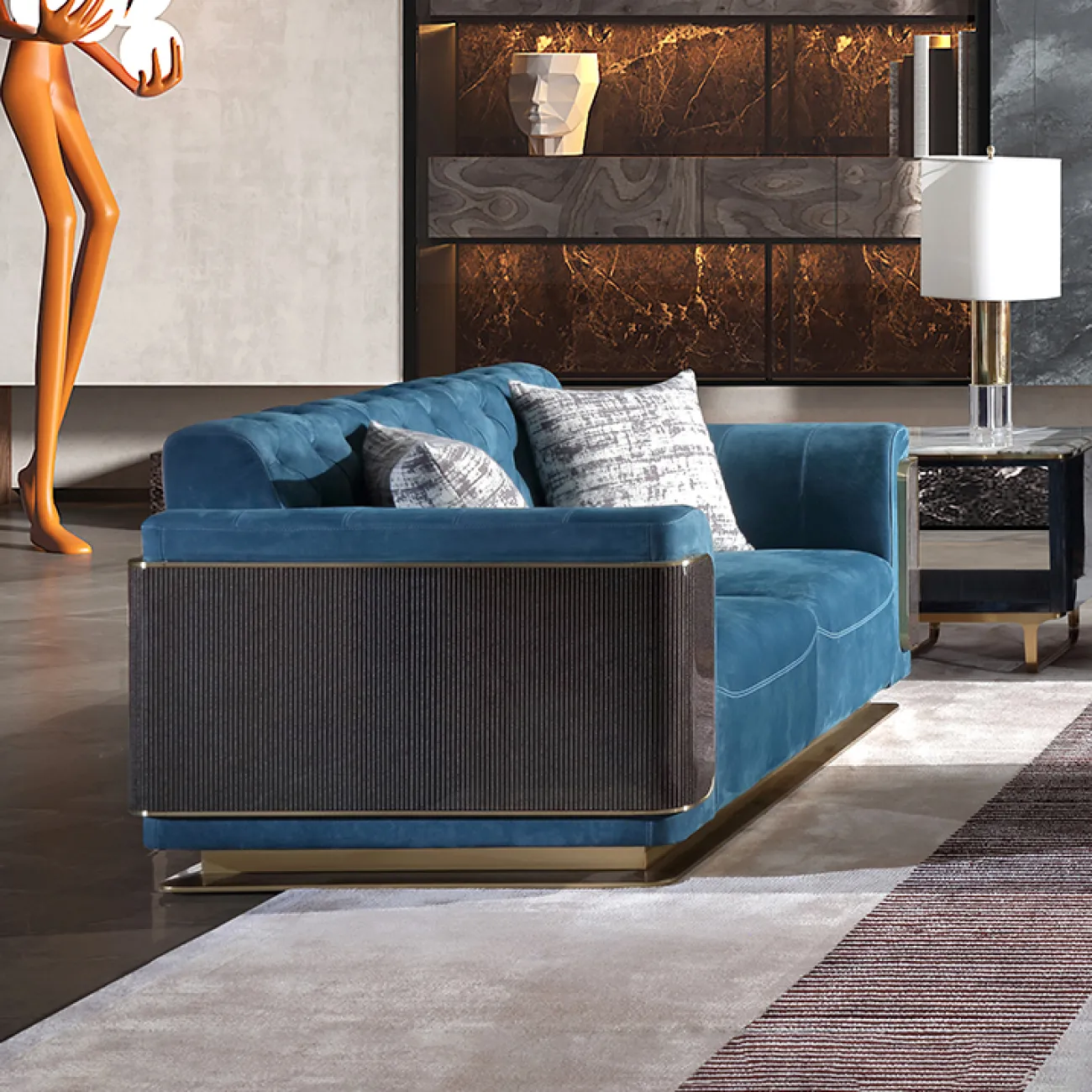 Компактный журнальный столик Vitum от MIVICA из натурального мрамора JS38412-32