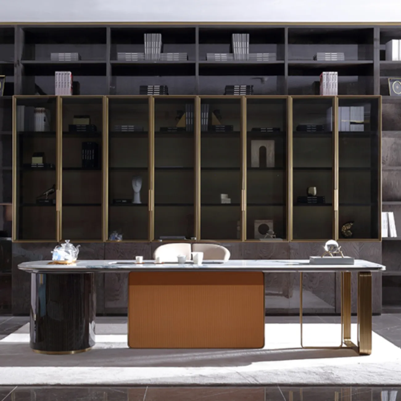 Элегантный чайный столик Vitum от MIVICA из натурального мрамора CH38426-32