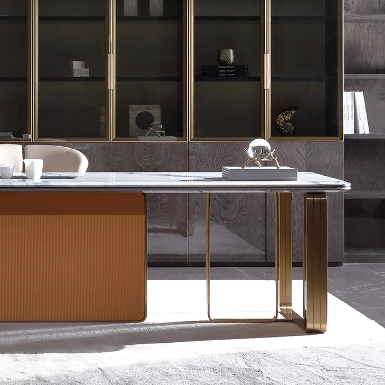 Элегантный чайный столик Vitum от MIVICA из натурального мрамора CH38426-32