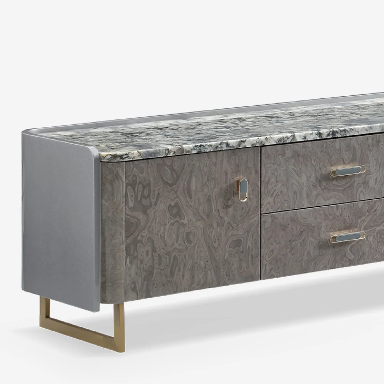 Элегантная тумба под телевизор Vitum от MIVICA с мраморной столешницей TB38431-32