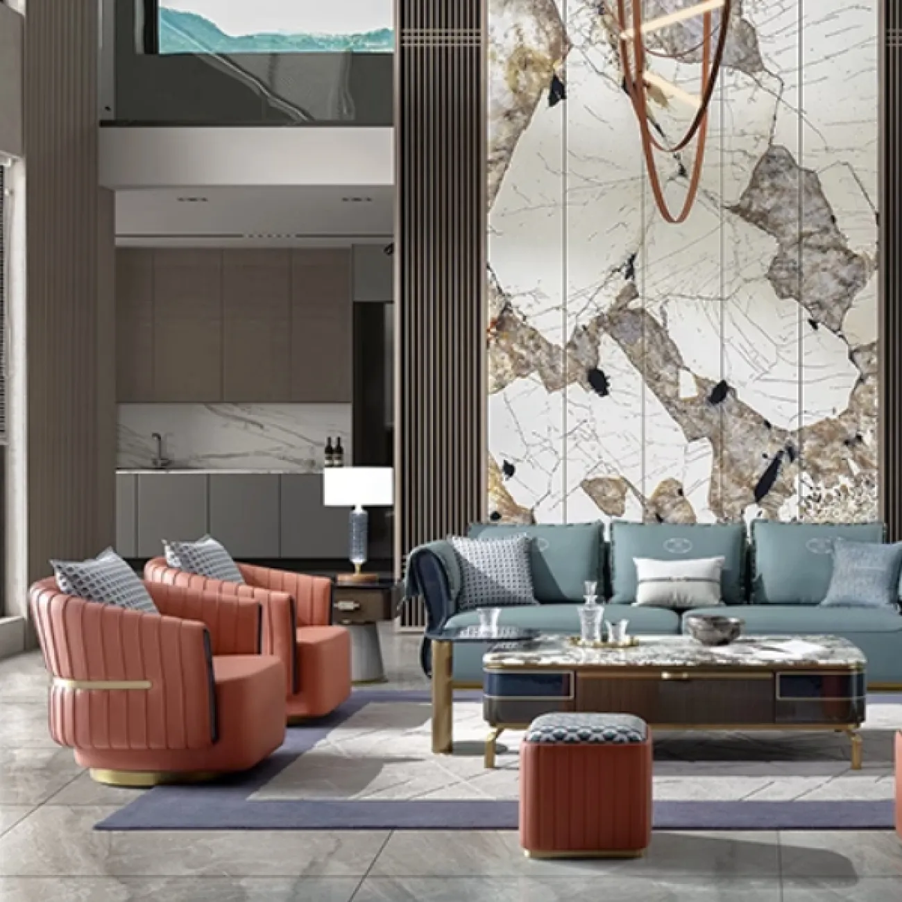 Роскошное кожаное кресло Leonie от MIVICA яркого цвета KR38442-32