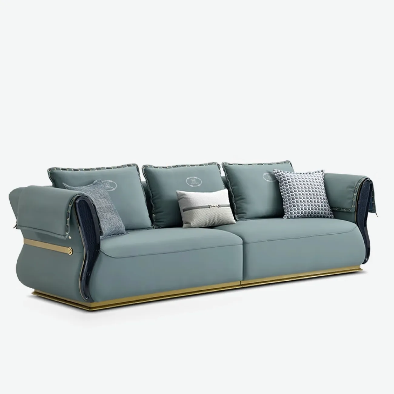 Элегантный диван Leonie от MIVICA из натуральной кожи и красного дерева DV38443-32 Элегантный диван Leonie от MIVICA из натуральной кожи и красного дерева DV38443-32