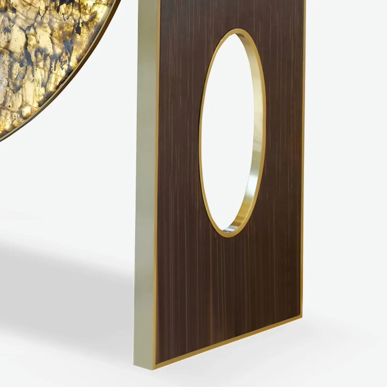 Роскошный пристенный столик Leonie от MIVICA из красного дерева и мрамора ST38447-32