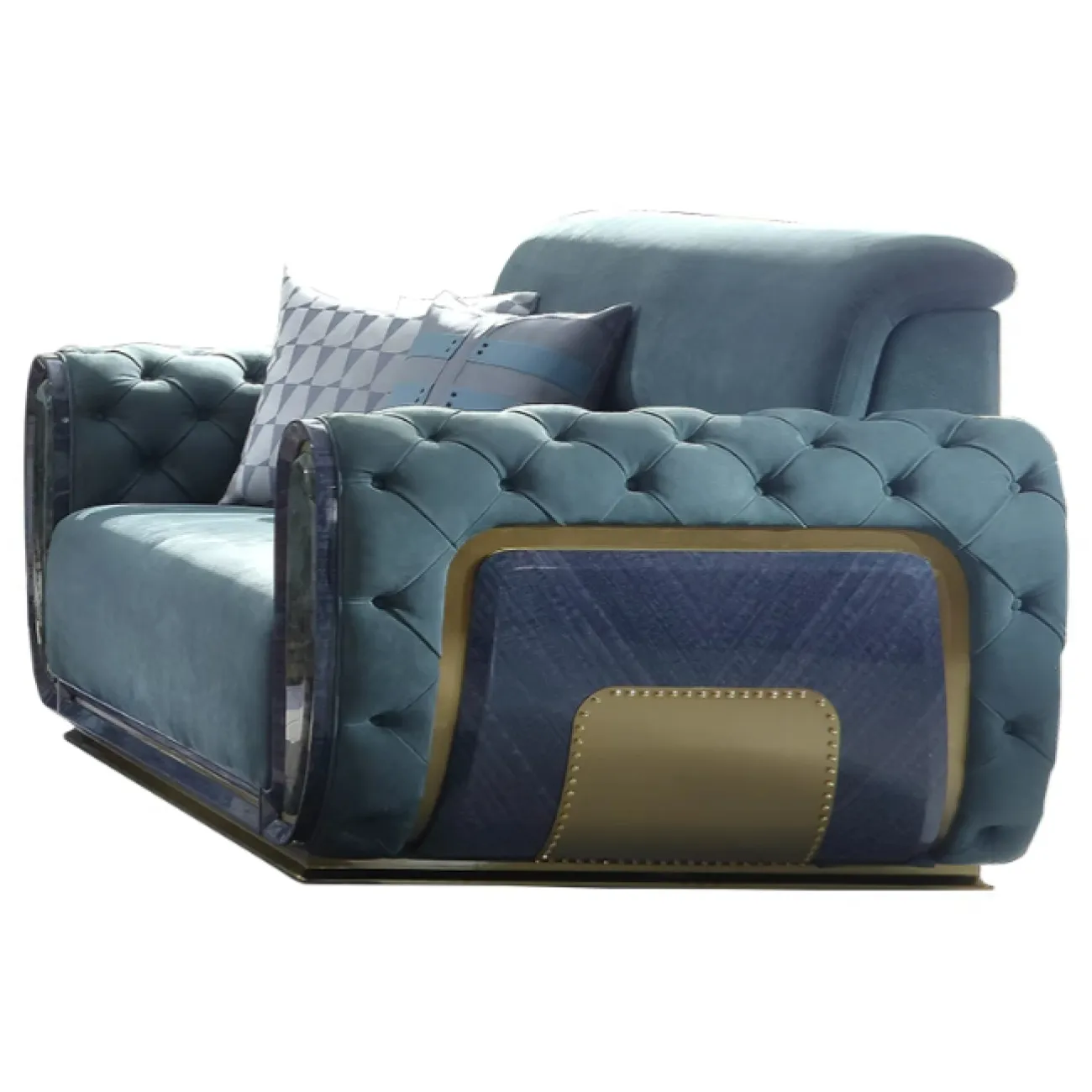 Ультрасовременный диван Leonie от MIVICA из натуральной кожи и красного дерева DV38453-32