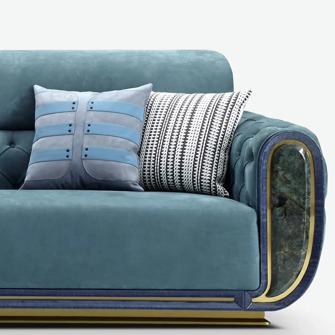 Ультрасовременный диван Leonie от MIVICA из натуральной кожи и красного дерева DV38453-32