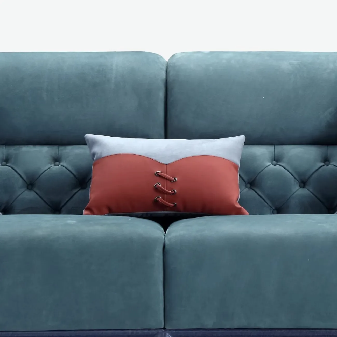 Ультрасовременный диван Leonie от MIVICA из натуральной кожи и красного дерева DV38453-32