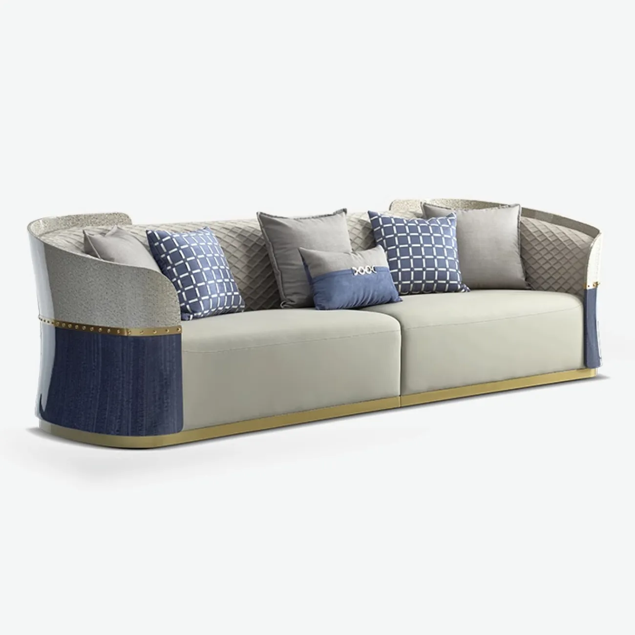 Роскошный диван Leonie от MIVICA из натуральной кожи и красного дерева DV38458-32