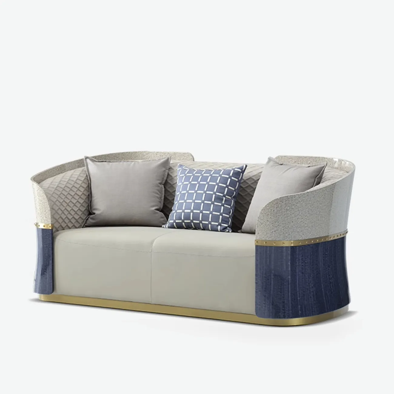 Роскошный диван Leonie от MIVICA из натуральной кожи и красного дерева DV38458-32