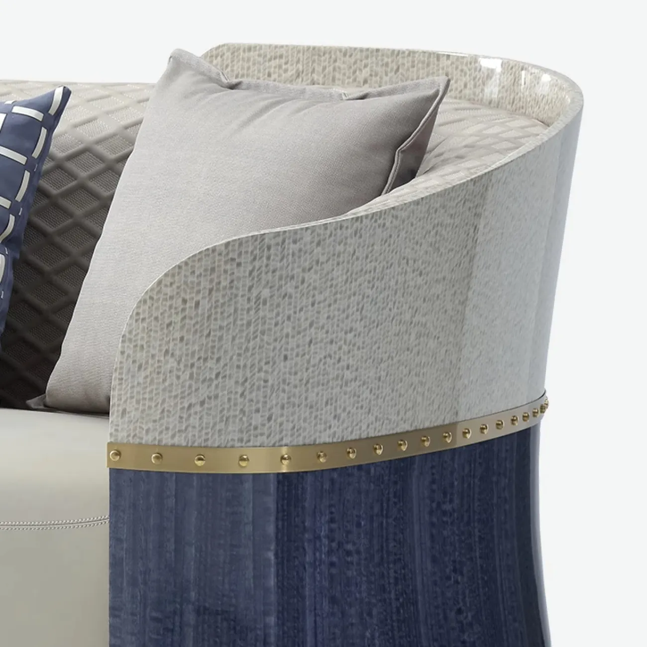 Роскошный диван Leonie от MIVICA из натуральной кожи и красного дерева DV38458-32