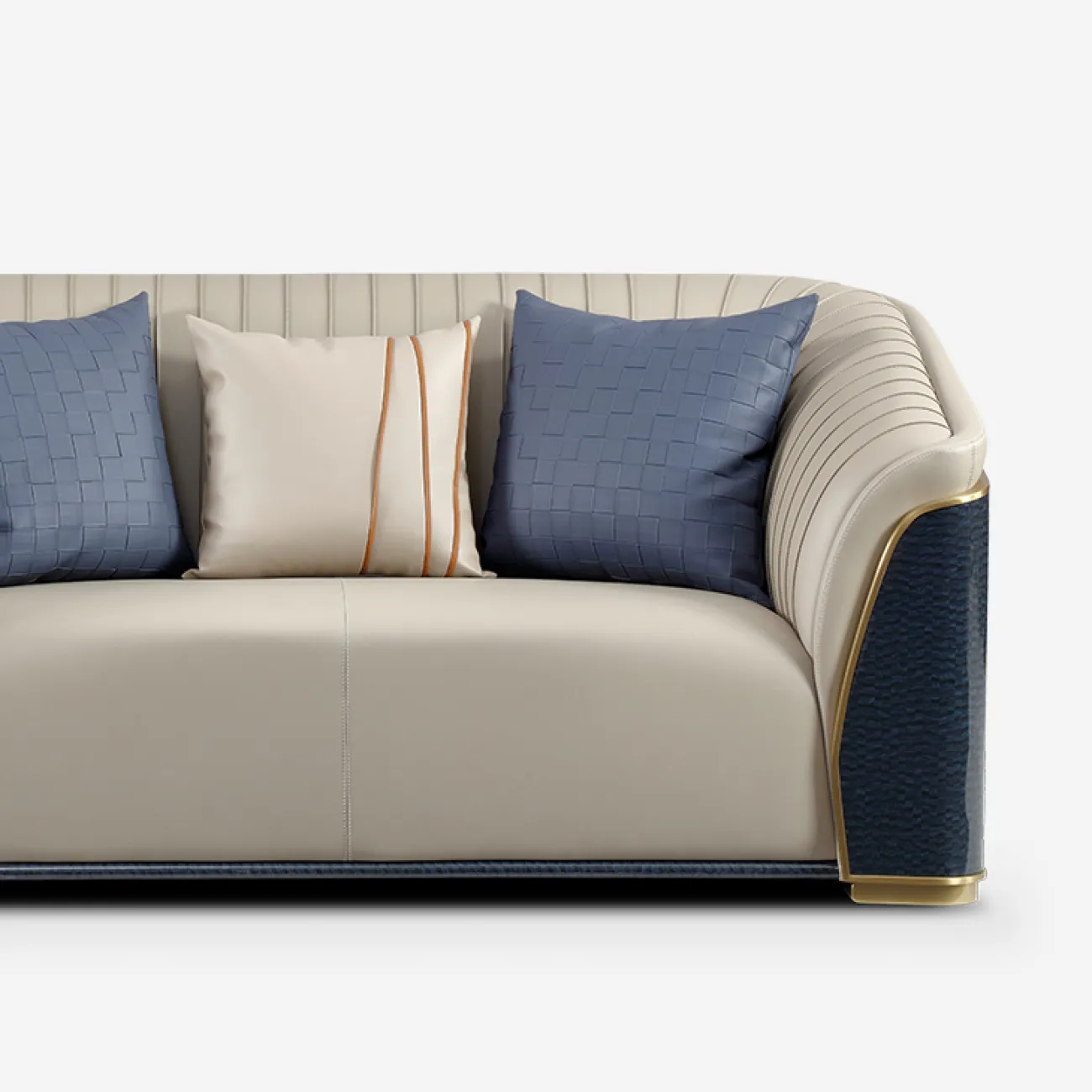 Роскошный диван Leonie от MIVICA из натуральной кожи и красного дерева DV38463-32 Роскошный диван Leonie от MIVICA из натуральной кожи и красного дерева DV38463-32