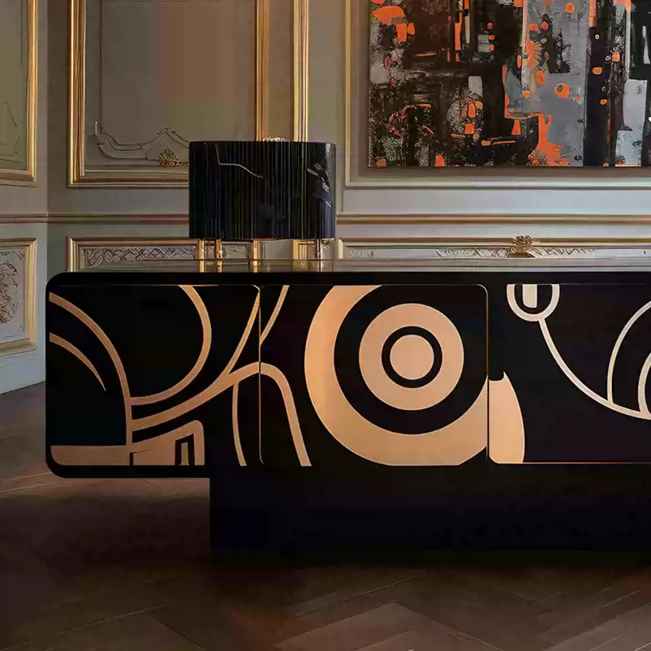 Современная тумба под телевизор MIVICA с оригинальным принтом TB38489-32