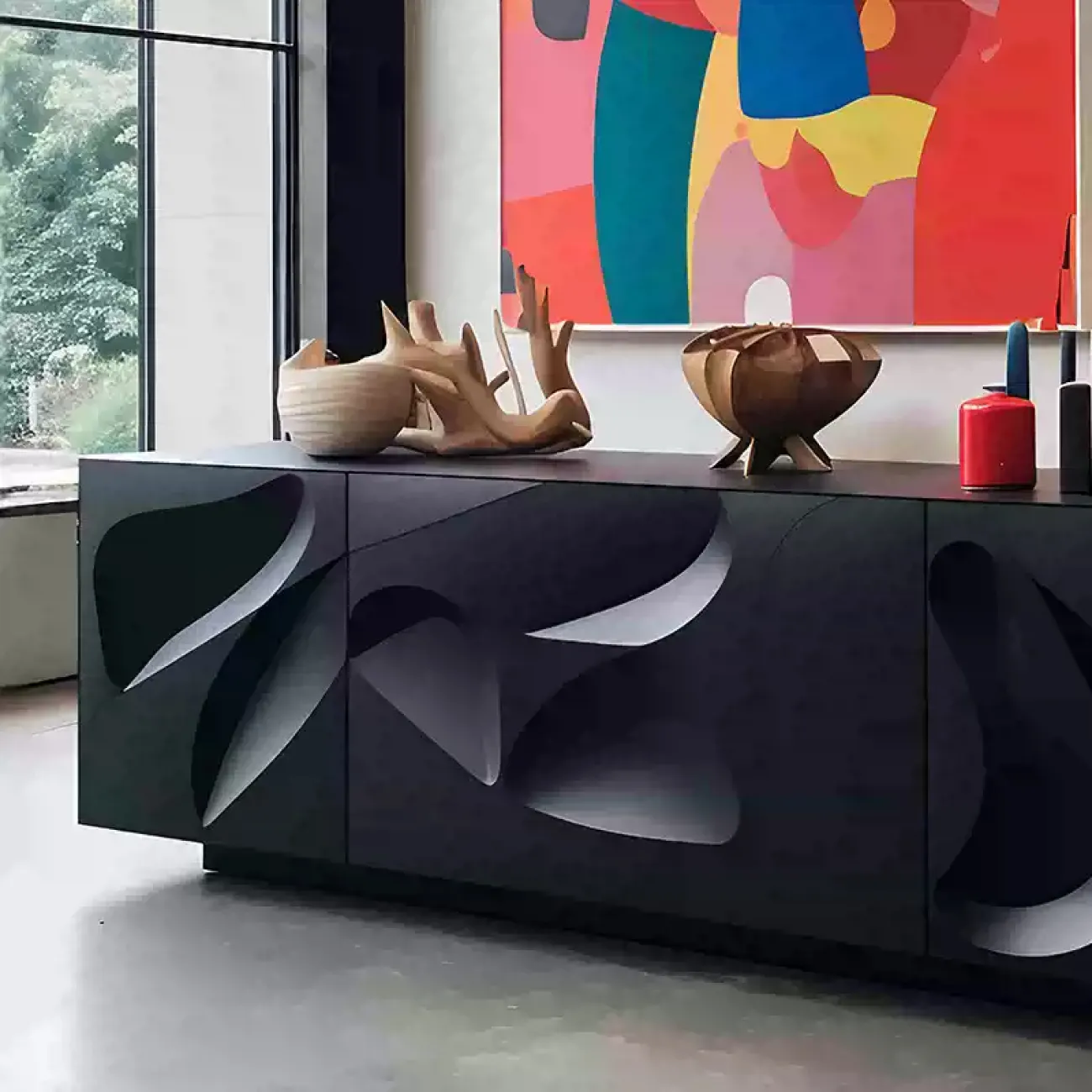 Дизайнерская тумба под телевизор MIVICA из дерева TB38493-32