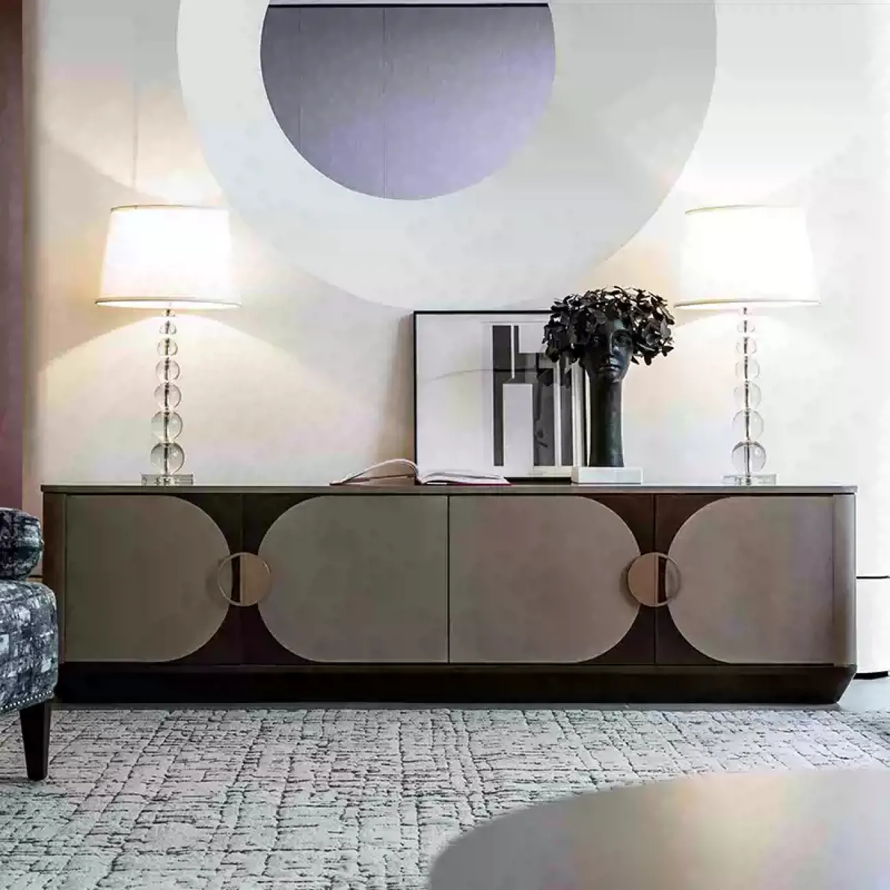 Классическая тумба под телевизор MIVICA из белого дуба TB38507-32