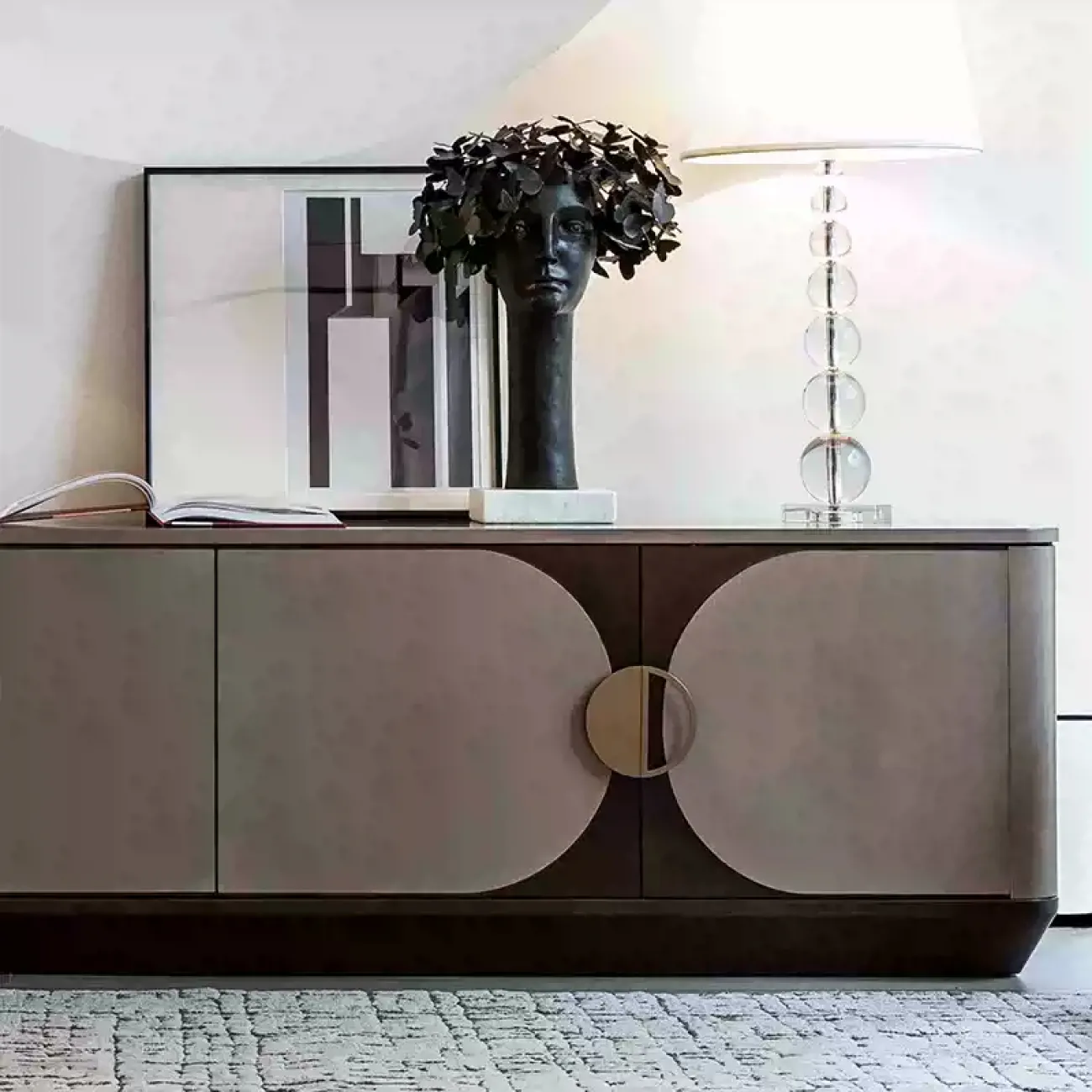 Классическая тумба под телевизор MIVICA из белого дуба TB38507-32