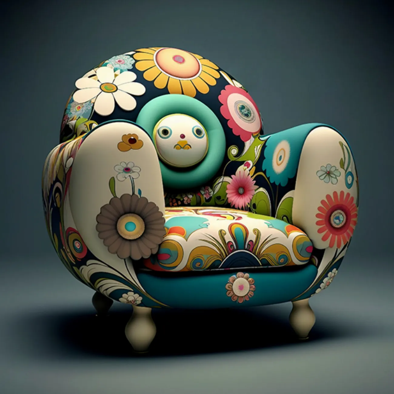 Дизайнерское текстильное кресло MIVICA с оригинальной формой и принтом KR38509-32 Дизайнерское текстильное кресло MIVICA с оригинальной формой и принтом KR38509-32