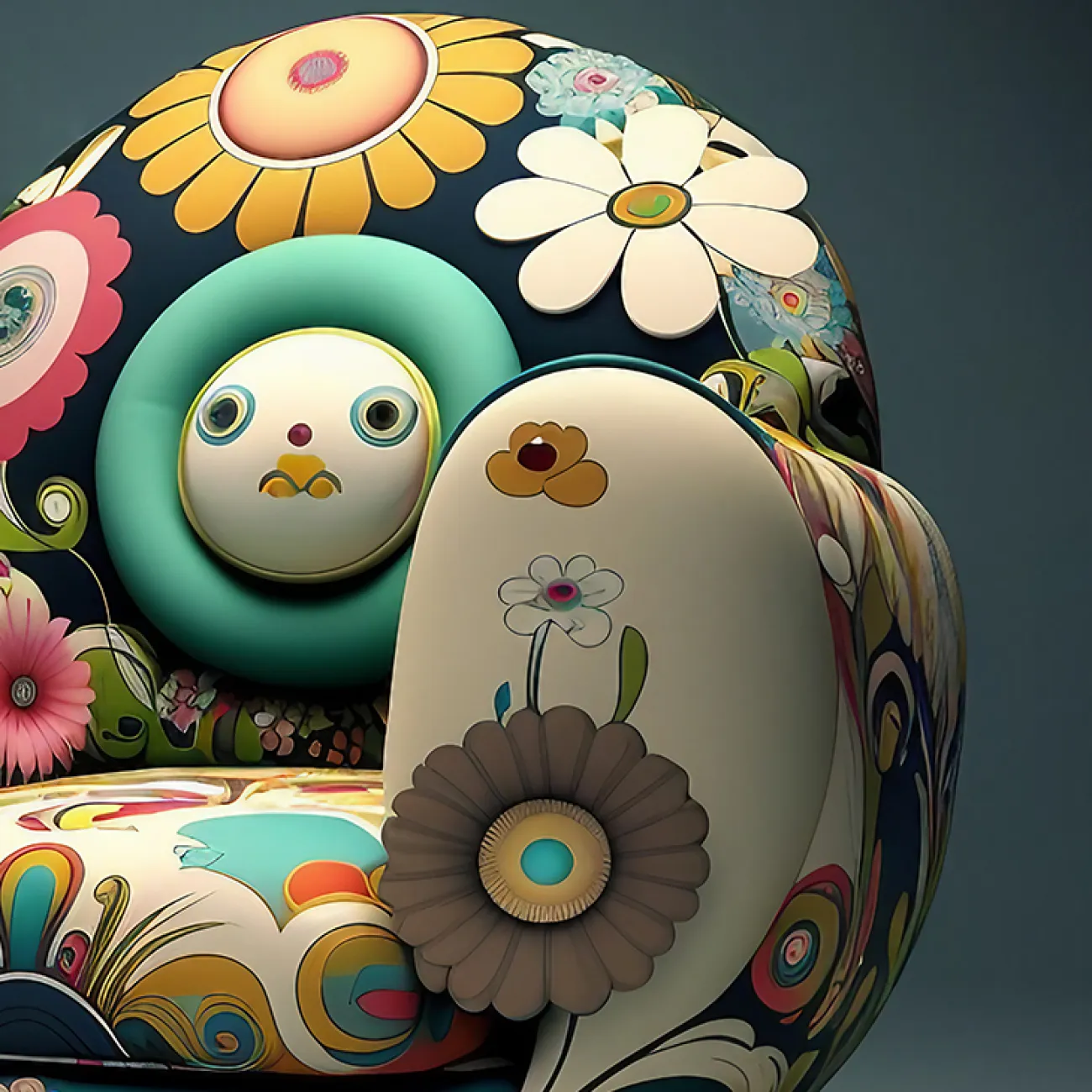 Дизайнерское текстильное кресло MIVICA с оригинальной формой и принтом KR38509-32 Дизайнерское текстильное кресло MIVICA с оригинальной формой и принтом KR38509-32