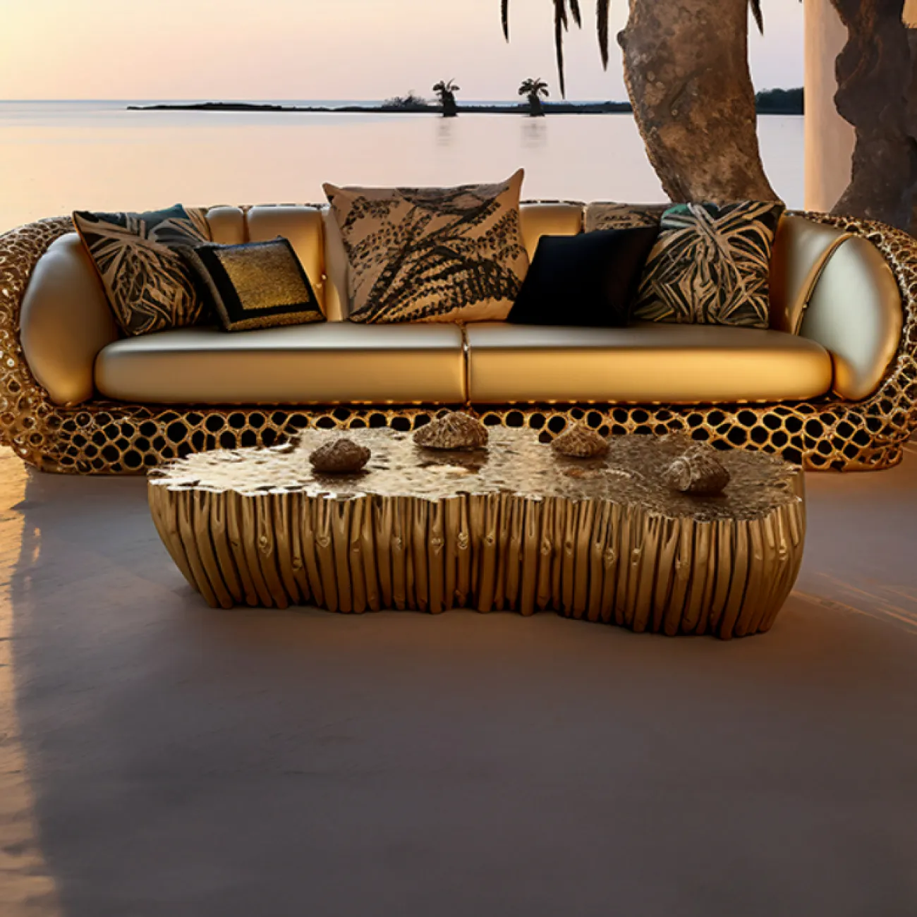 Дизайнерский журнальный столик MIVICA из пластика ASA JS38511-32