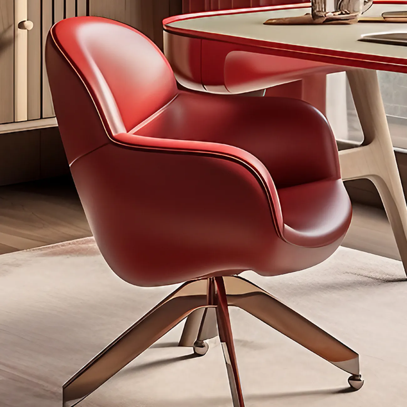 Кожаное офисное кресло MIVICA с эргономичной спинкой OS38513-32 Кожаное офисное кресло MIVICA с эргономичной спинкой OS38513-32