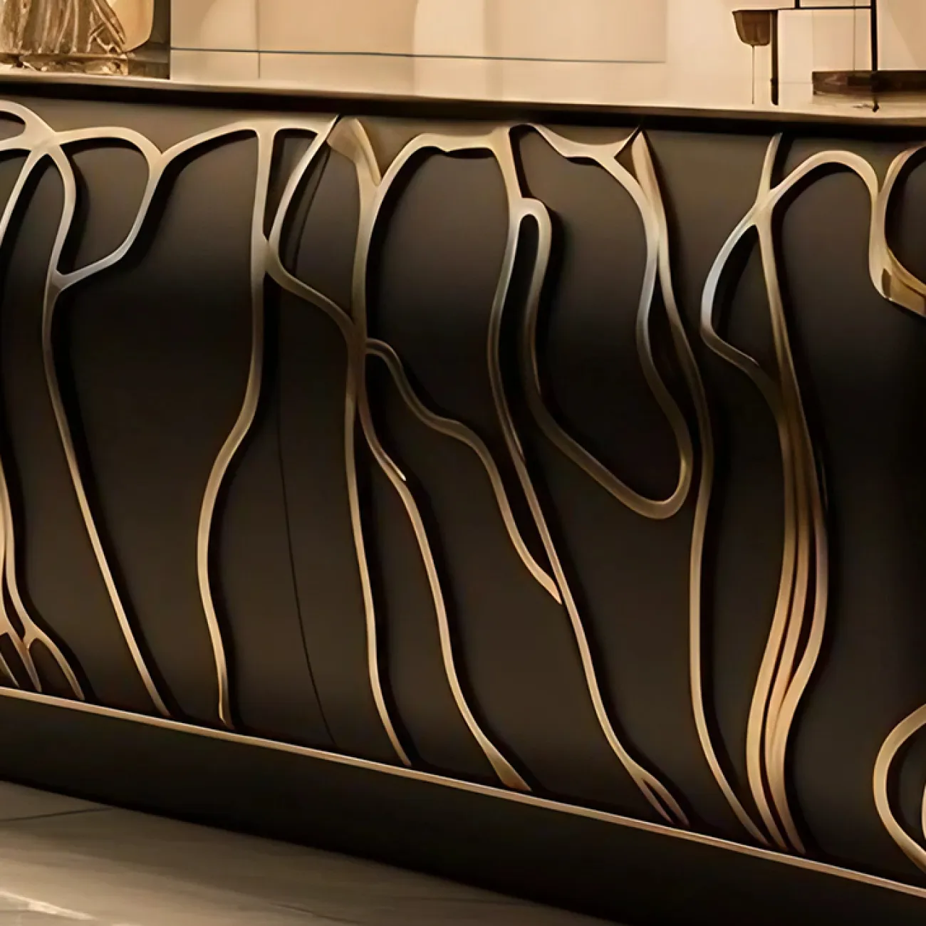 Стильный комод MIVICA из дерева и металла KD38514-32