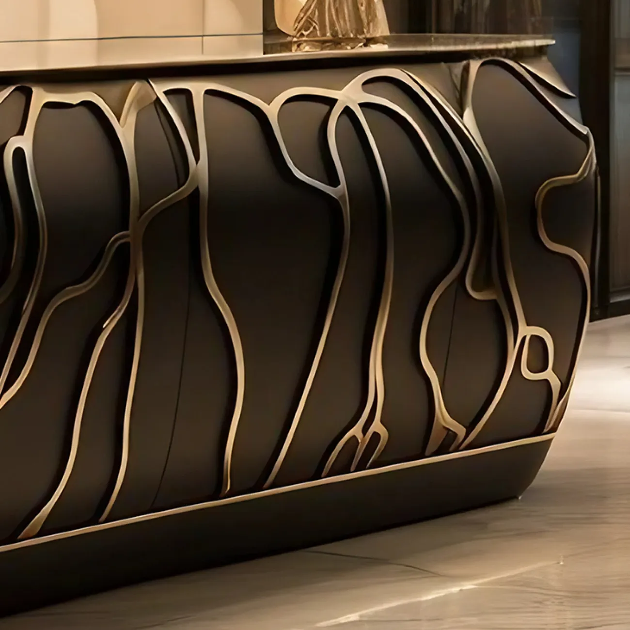 Стильный комод MIVICA из дерева и металла KD38514-32