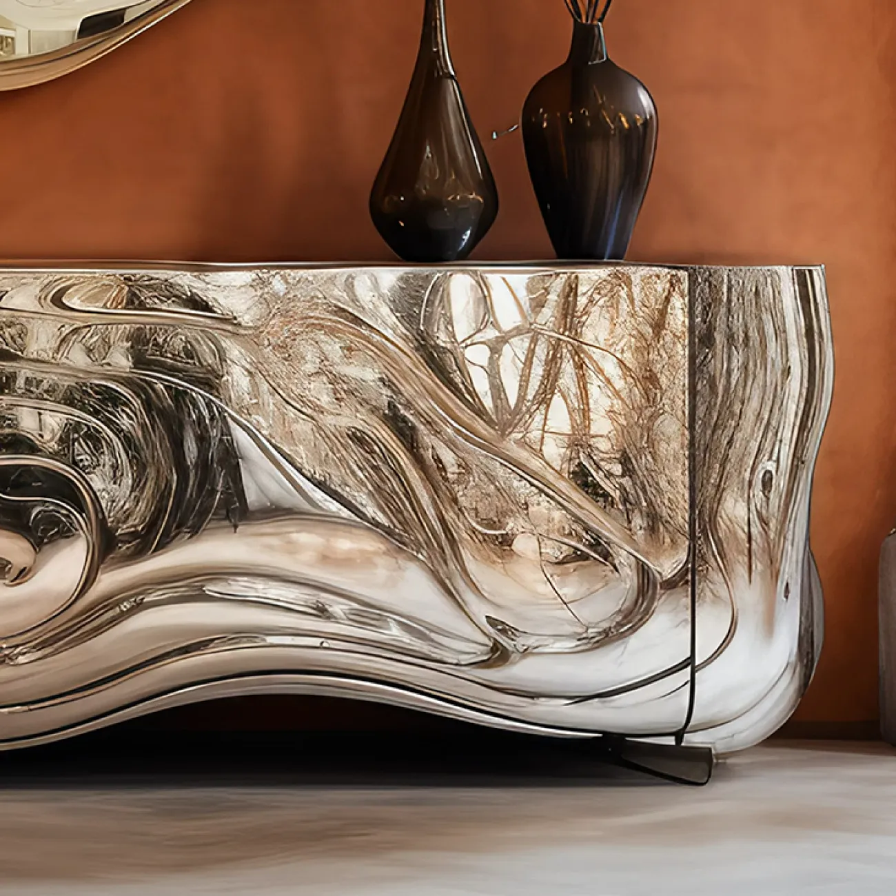 Зеркальный комод MIVICA из пластика ASA и дерева TB38518-32