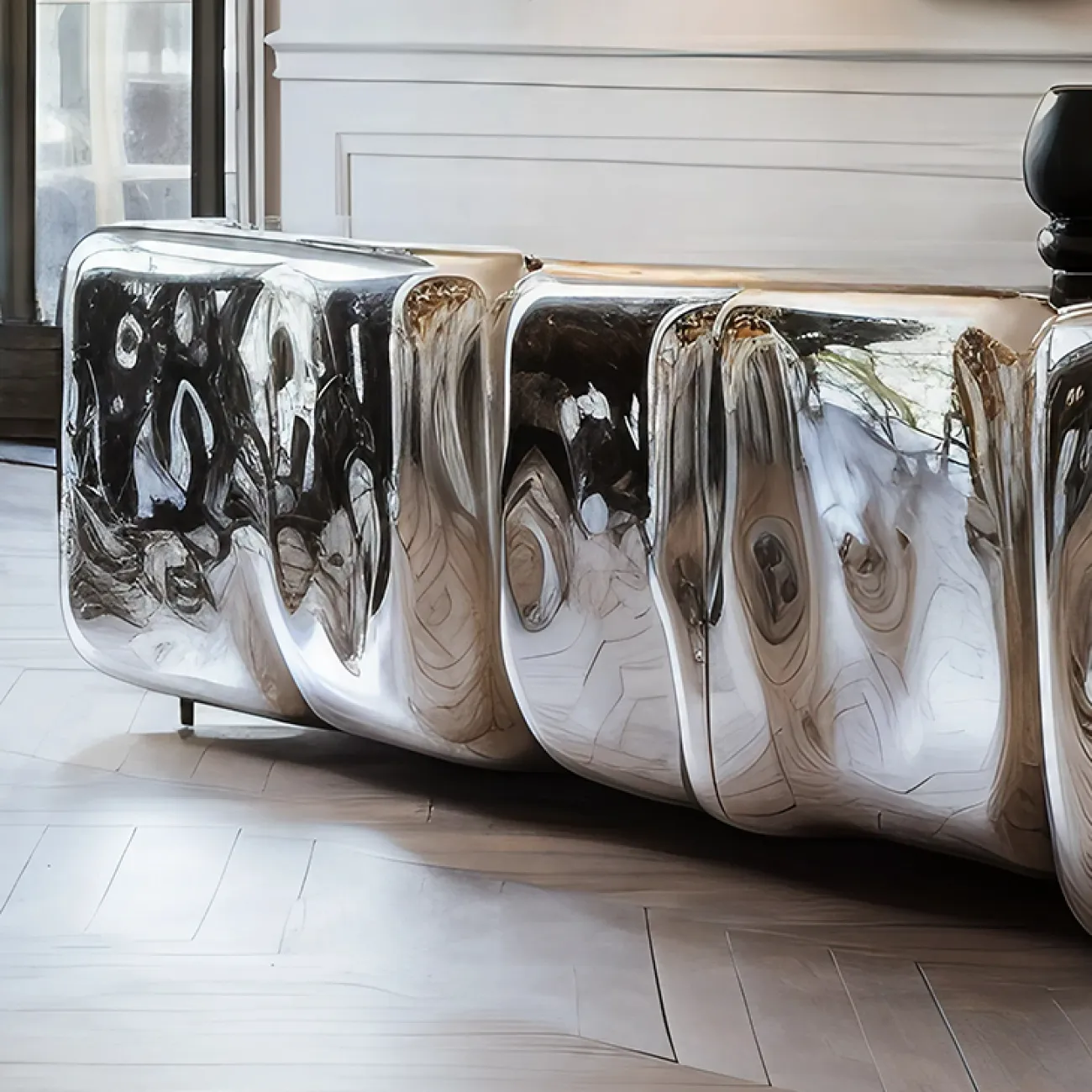 Зеркальная тумба под телевизор MIVICA из пластика ASA и металла TB38522-32