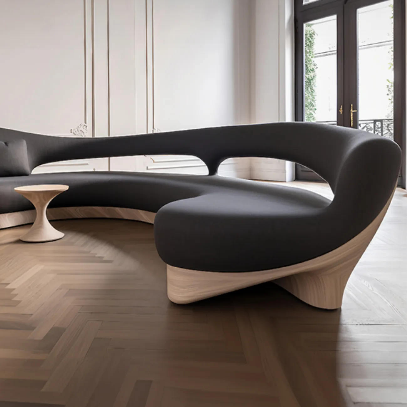 Современный диван MIVICA оригинальной формы из дерева DV38525-32 Современный диван MIVICA оригинальной формы из дерева DV38525-32