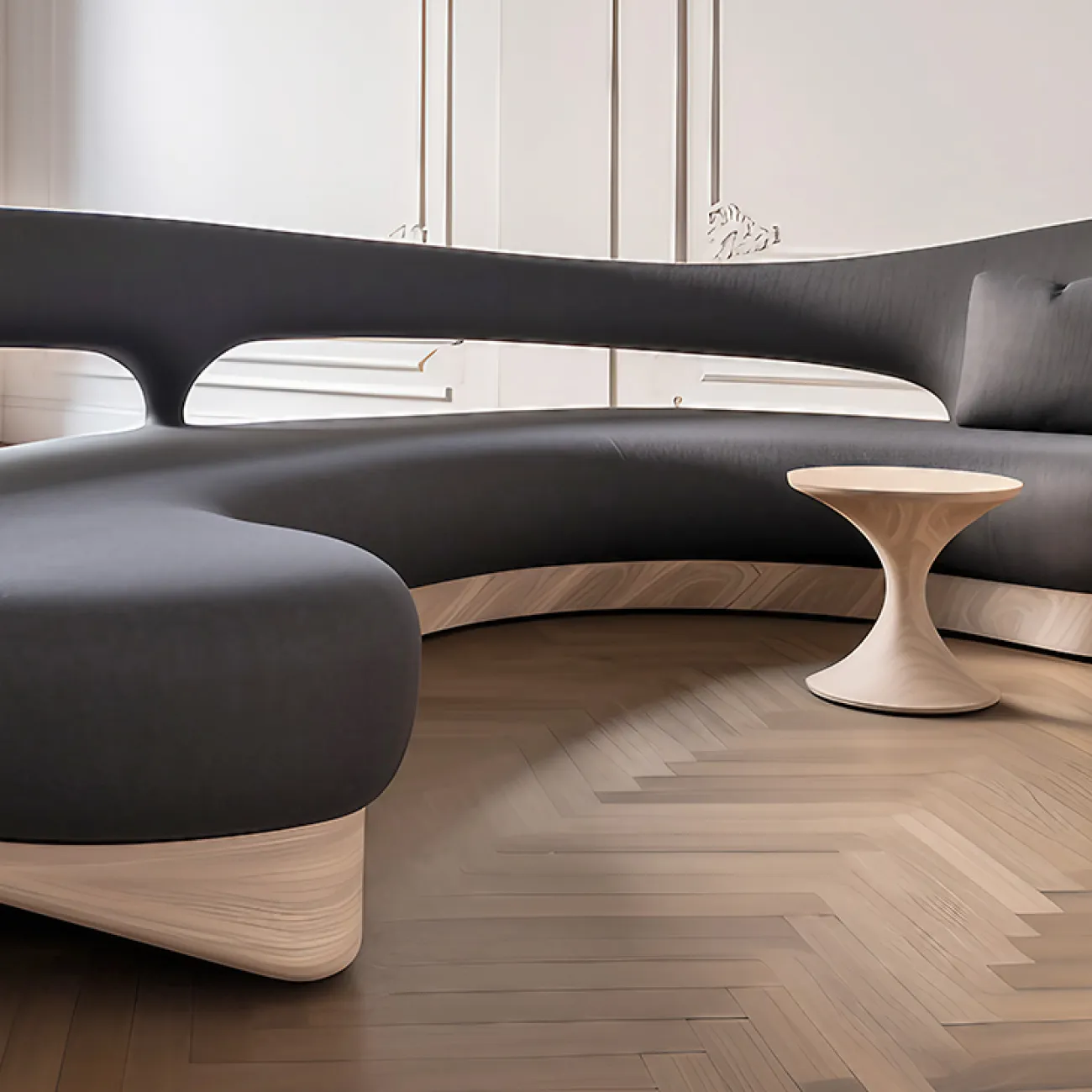 Современный диван MIVICA оригинальной формы из дерева DV38525-32 Современный диван MIVICA оригинальной формы из дерева DV38525-32