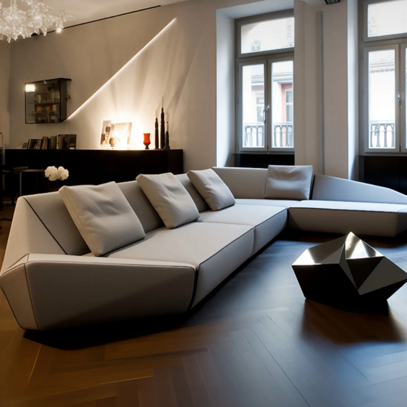 Современный угловой диван MIVICA из дерева DV38526-32 Современный угловой диван MIVICA из дерева DV38526-32