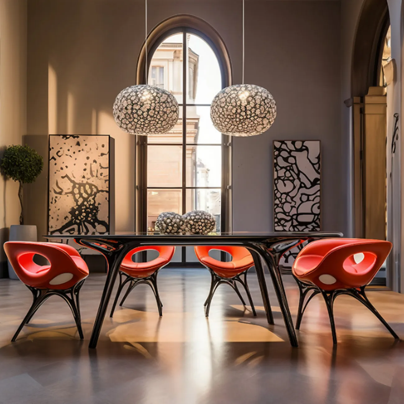 Стильный обеденный стул Love Creation от MIVICA из пластика и кожи ST38530-32