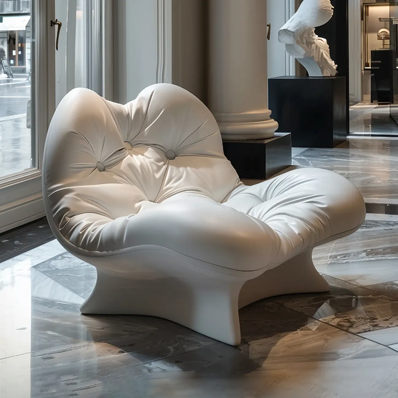 Элегантное кожаное кресло Love Creation от MIVICA оригинальной формы KR38534-32