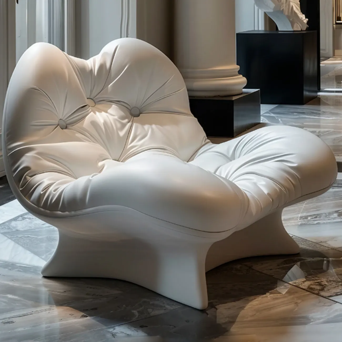 Элегантное кожаное кресло Love Creation от MIVICA оригинальной формы KR38534-32