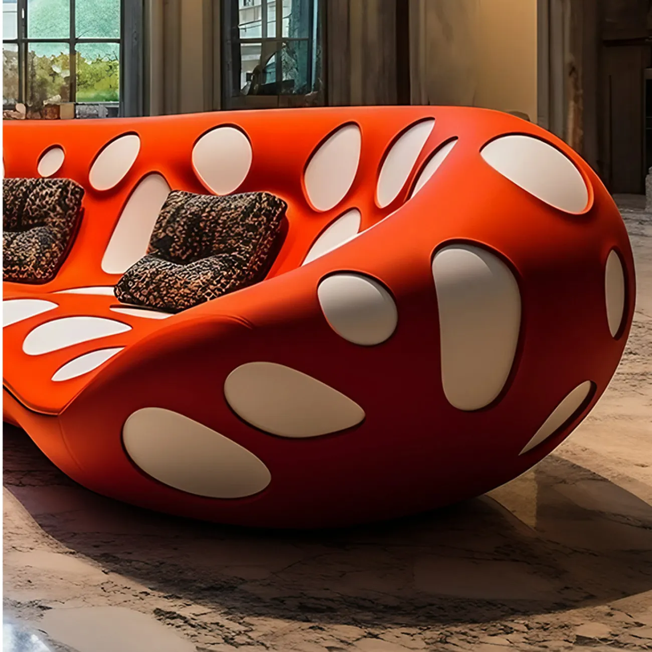 Яркий диван Love Creation от MIVICA оригинальной формы из пластика и искусственной кожи DV38539-32