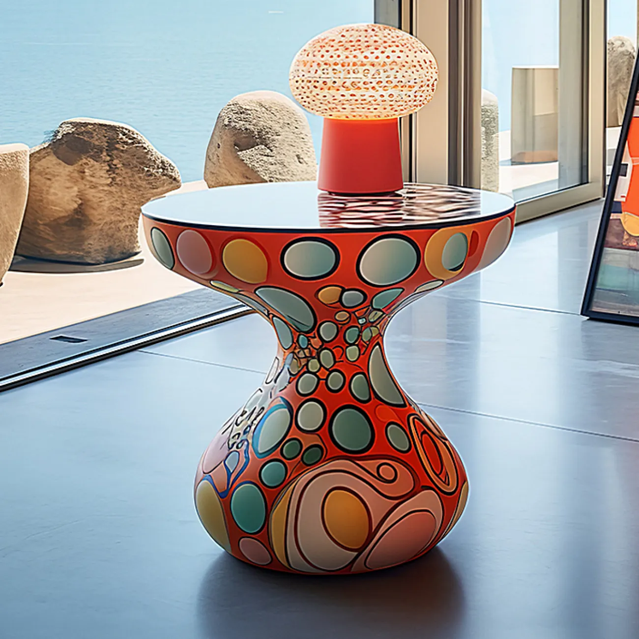 Яркий журнальный столик Love Creation от MIVICA из дерева JS38551-32