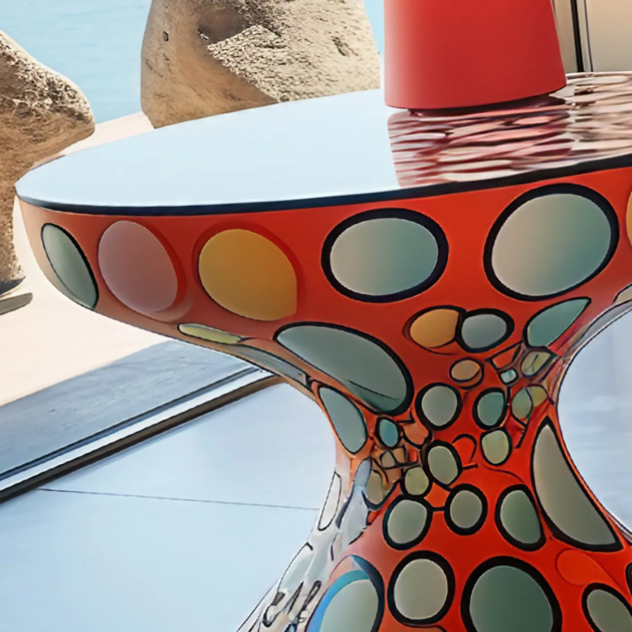 Яркий журнальный столик Love Creation от MIVICA из дерева JS38551-32