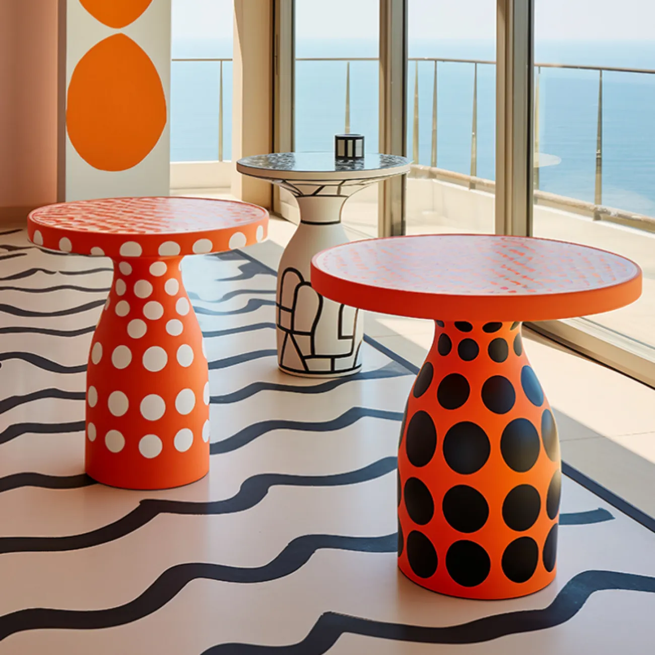 Яркий журнальный столик Love Creation от MIVICA из дерева JS38552-32