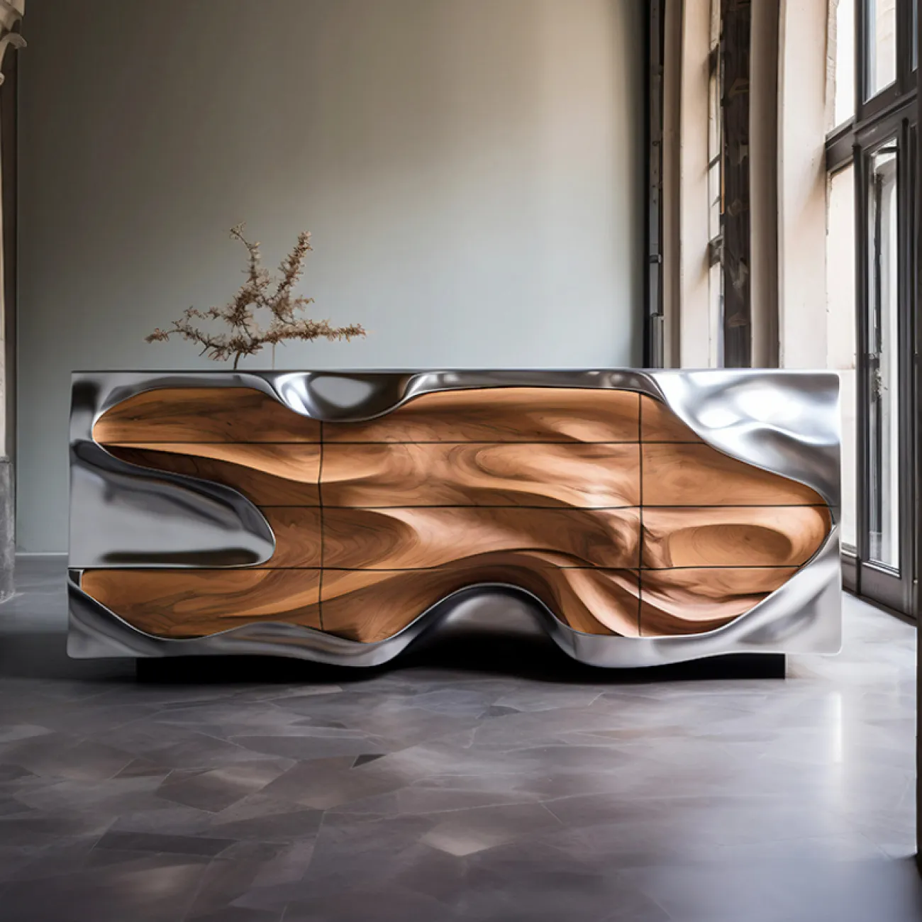 Роскошный дизайнерский комод Love Creation от MIVICA из чёрного дерева KD38564-32