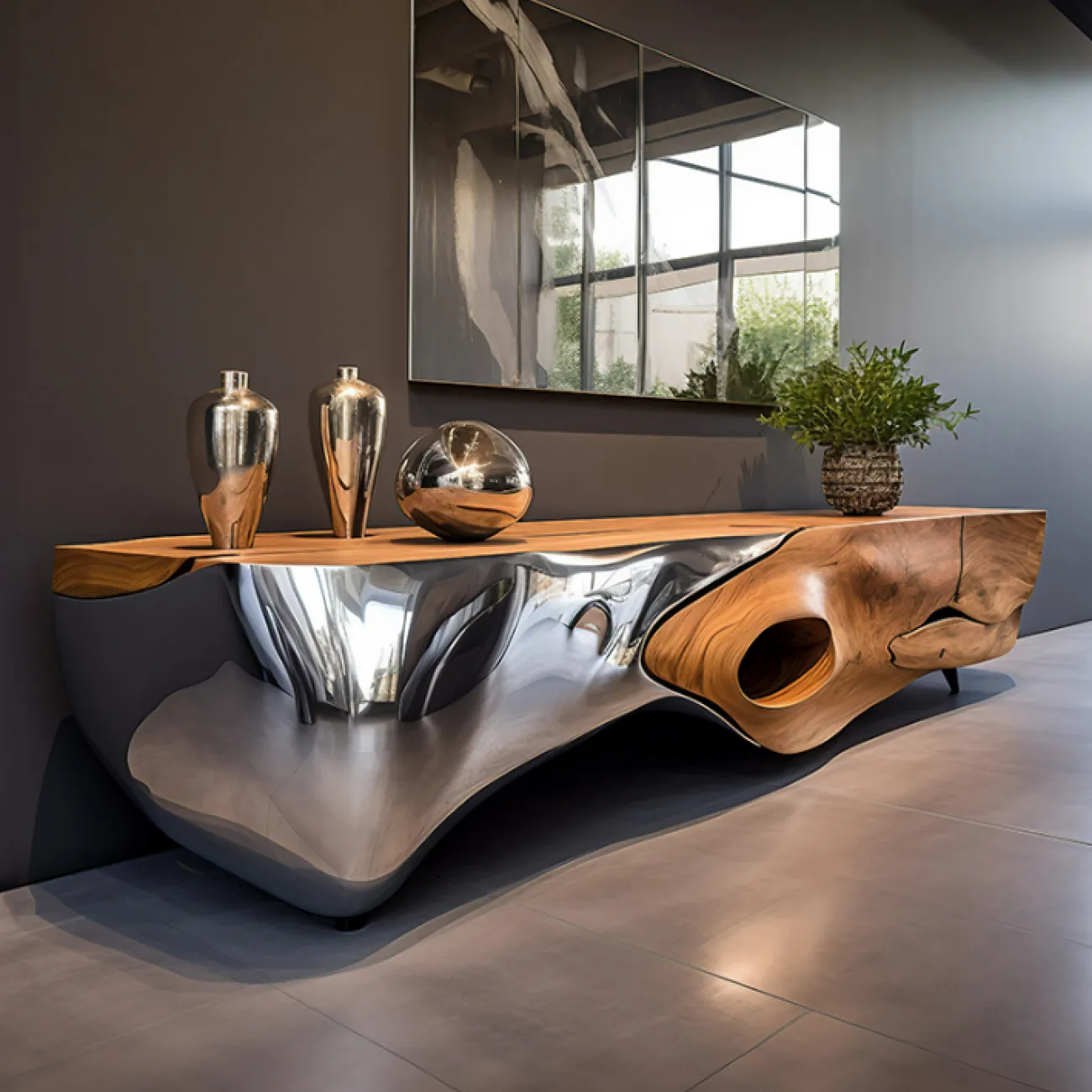 Дизайнерская тумба под телевизор Love Creation от MIVICA из чёрного дерева TB38565-32