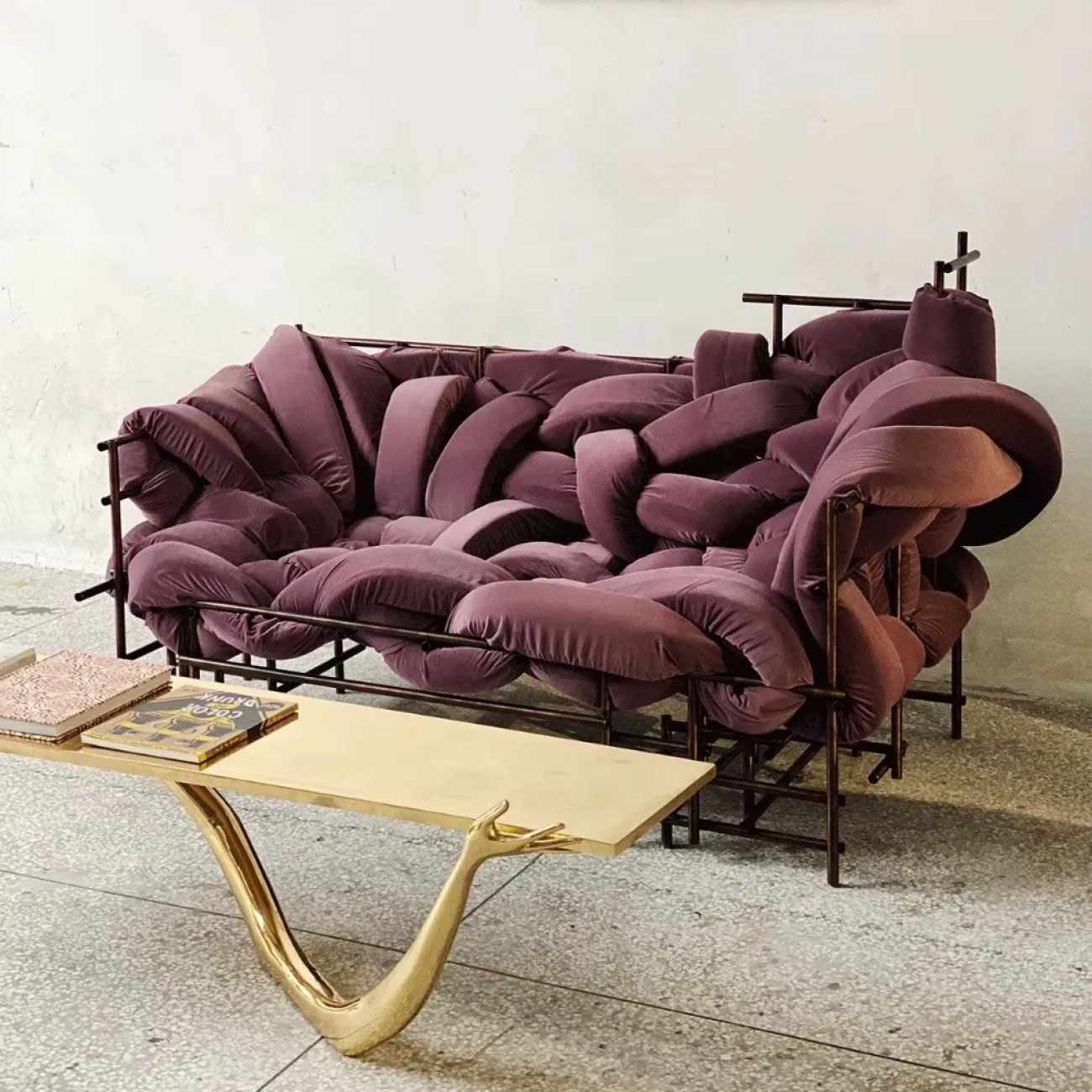 Дизайнерский Кофейный Латунный Столик Yanshe от LaLume