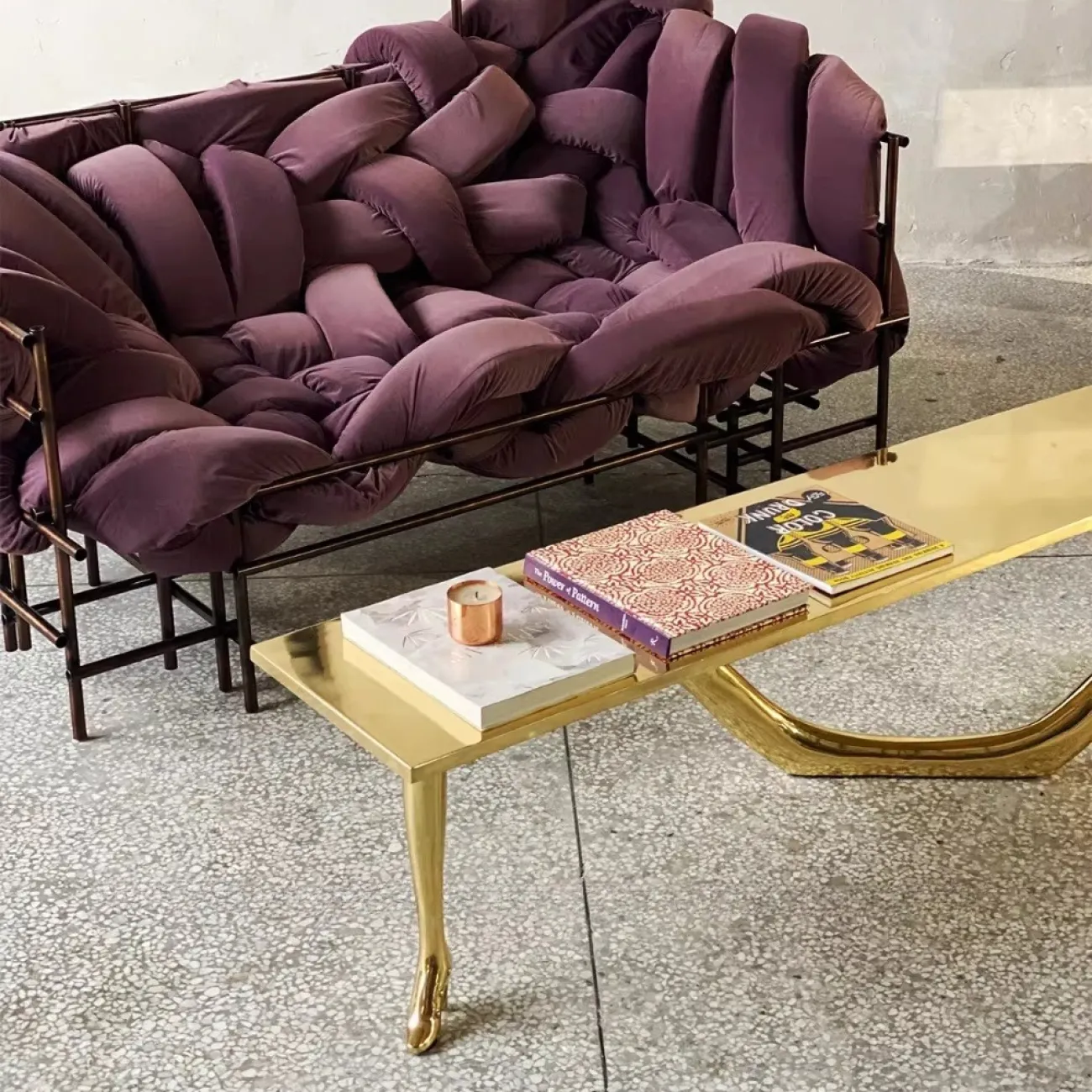 Дизайнерский Кофейный Латунный Столик Yanshe от LaLume