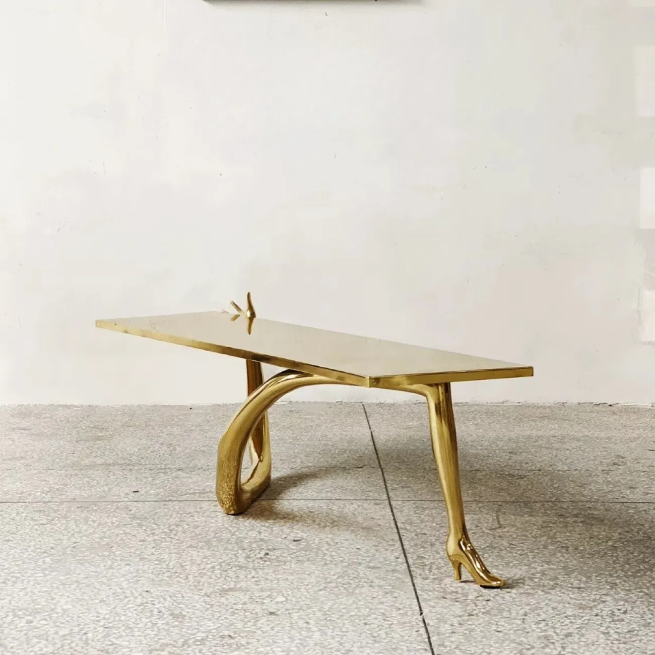 Дизайнерский Кофейный Латунный Столик Yanshe от LaLume