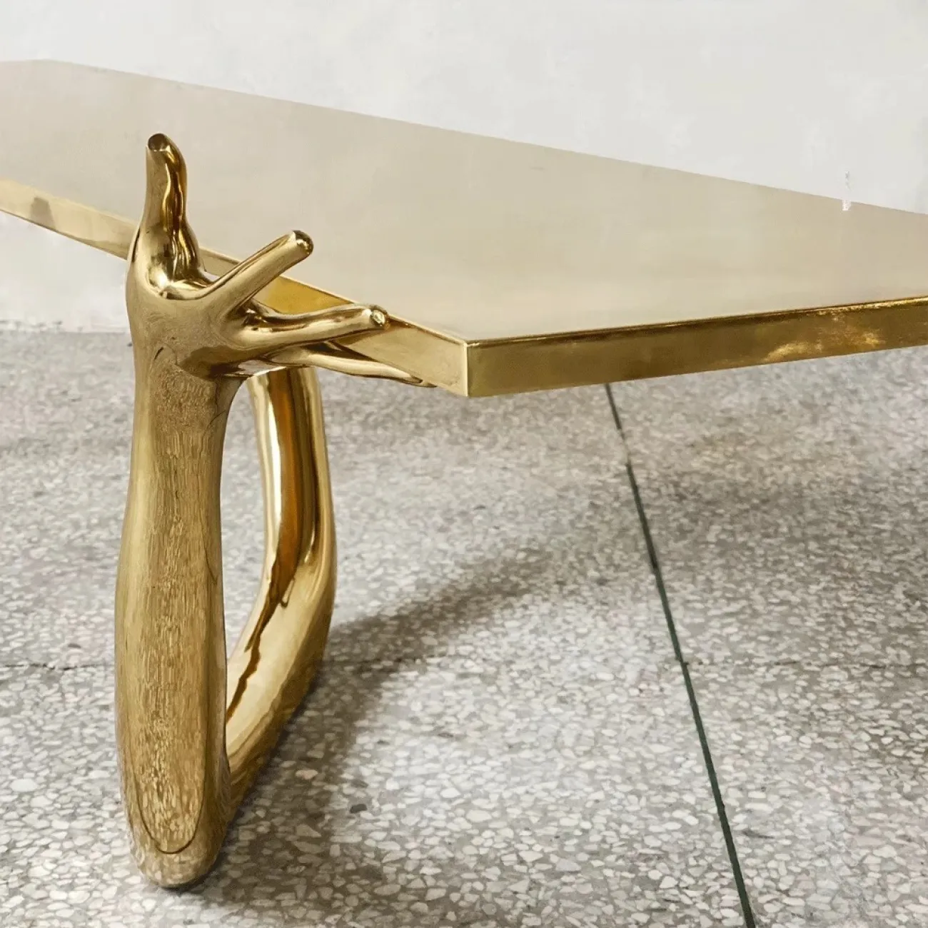 Дизайнерский Кофейный Латунный Столик Yanshe от LaLume