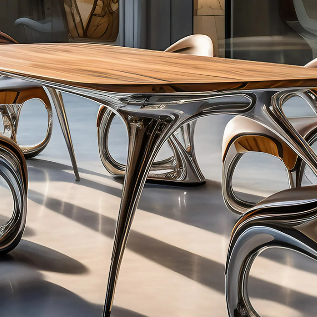 Дизайнерский обеденный стол Love Creation от MIVICA из чёрного дерева и металла OS38573-32