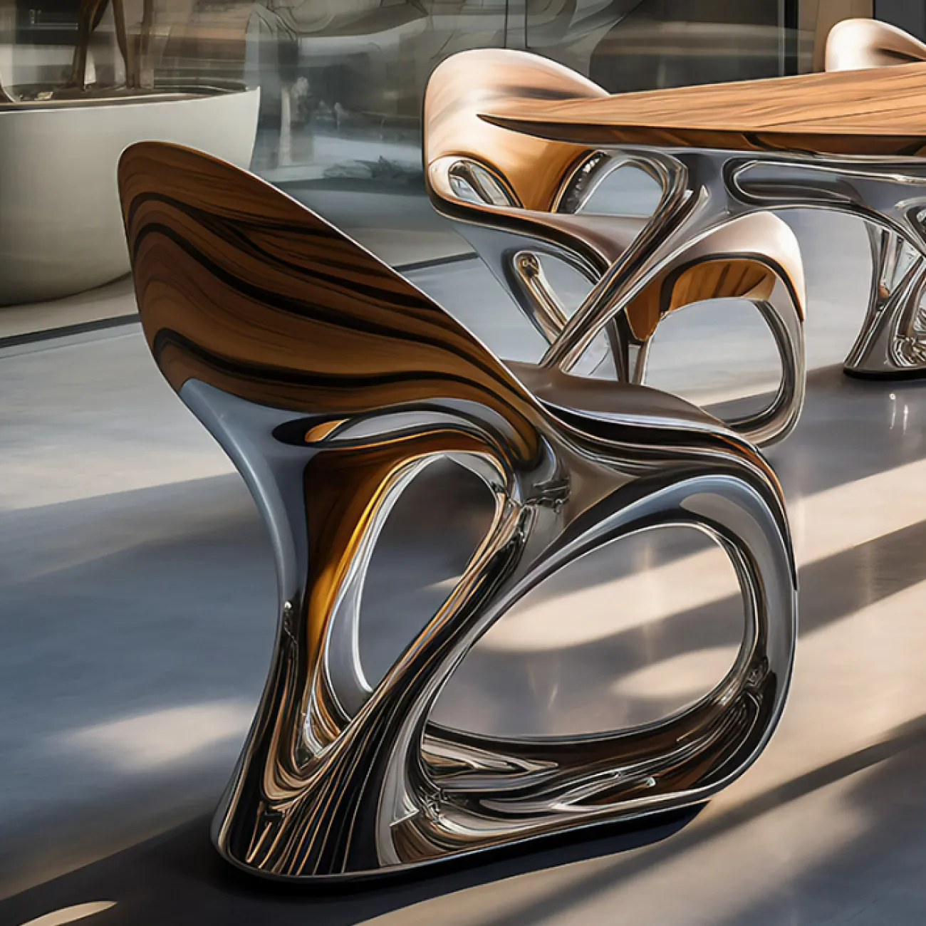 Стильный обеденный стул Love Creation от MIVICA из металла и кожи ST38574-32