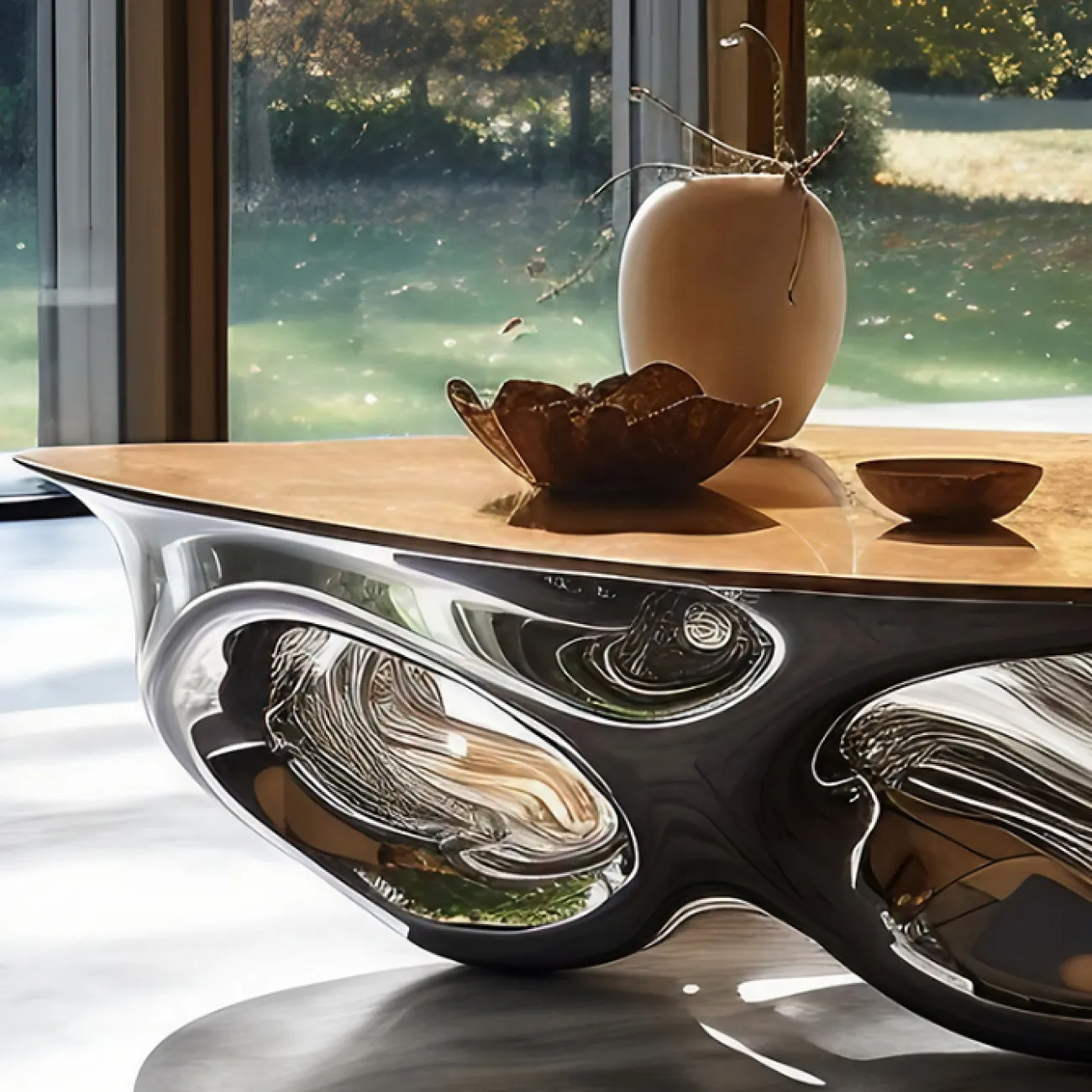 Элегантный журнальный стол Love Creation от MIVICA из чёрного дерева и металла JS38577-32