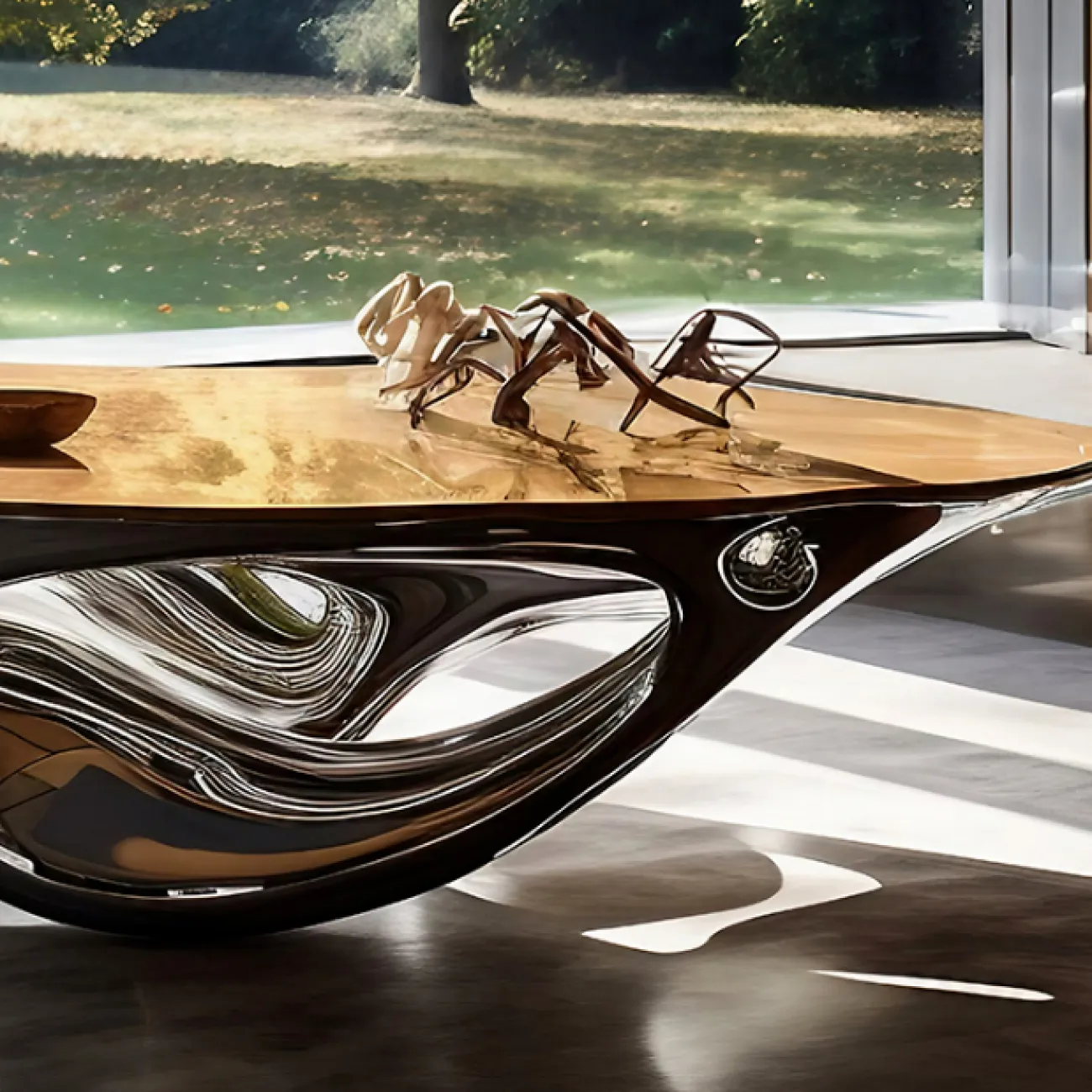 Элегантный журнальный стол Love Creation от MIVICA из чёрного дерева и металла JS38577-32