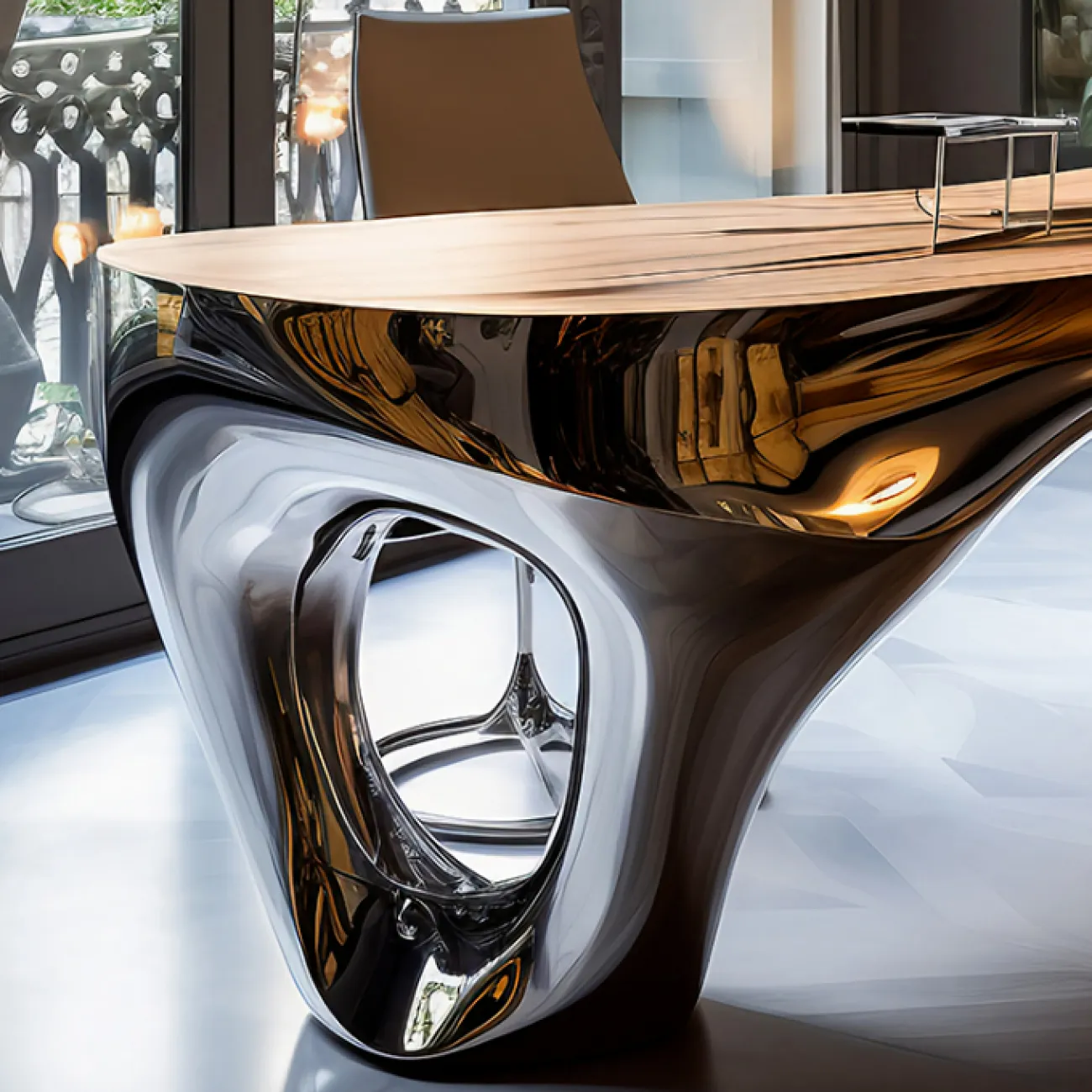 Стильный письменный стол Love Creation от MIVICA из чёрного дерева и металла PS38579-32