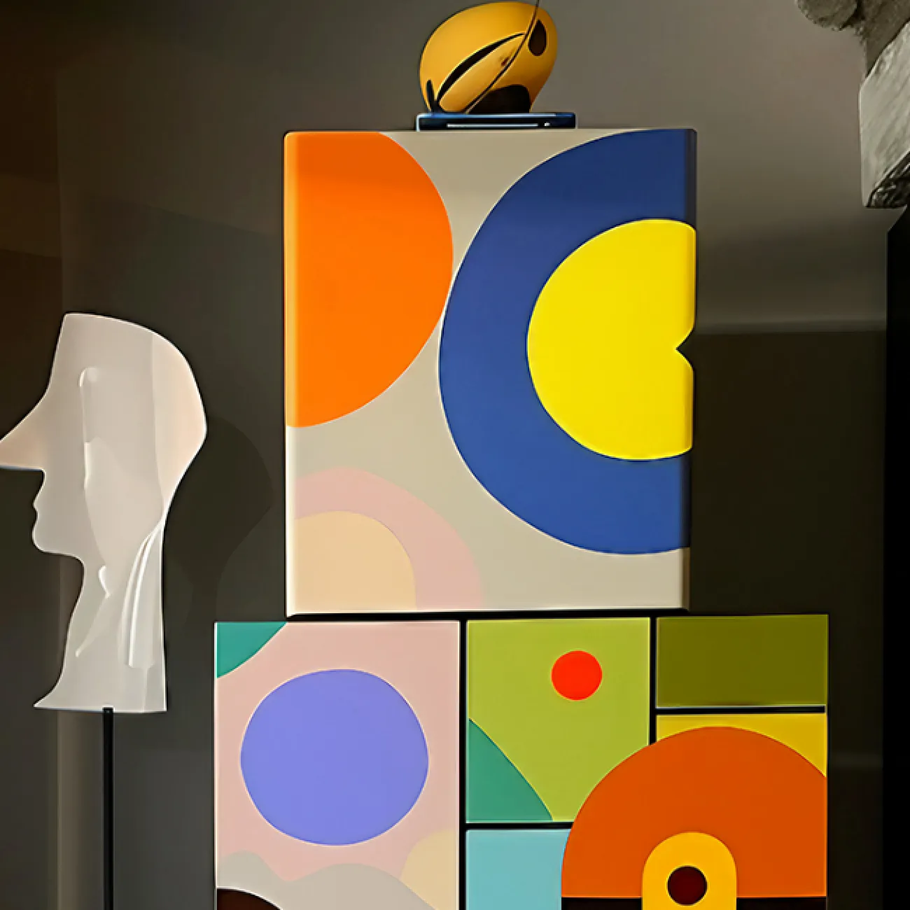 Оригинальный шкаф в стиле поп-арт Love Creation от MIVICA из дерева с ручной росписью SH38584-32