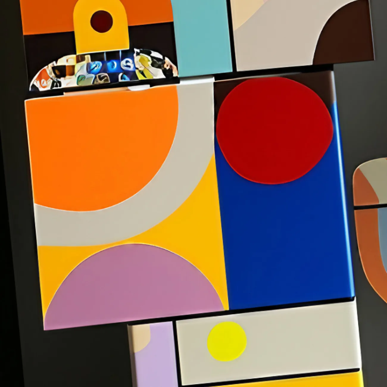 Оригинальный шкаф в стиле поп-арт Love Creation от MIVICA из дерева с ручной росписью SH38584-32